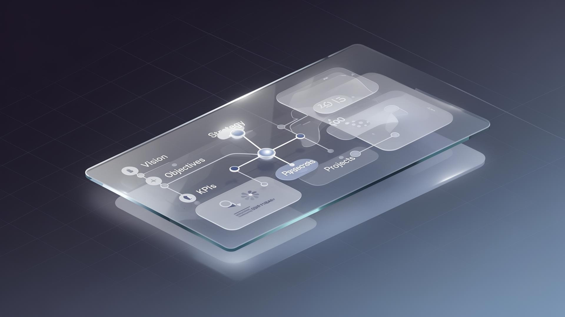 Plandura strategy platform — strategy map with goals, KPIs, and projects